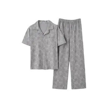 Lan Miao Pajama Set Men's Silver Gray