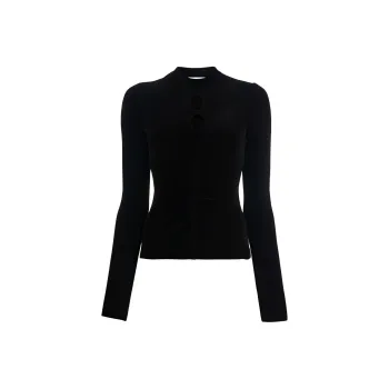 MSGM Ribbed Cut Out Detail Sweater