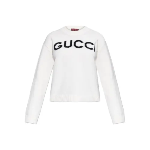 GUCCI Logo Intarsia Knit Crewneck Jumper