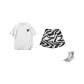BKC Zebra Print Shorts+White Shades Short-Sleeved (Random Style)+Comes with Random Sports Socks