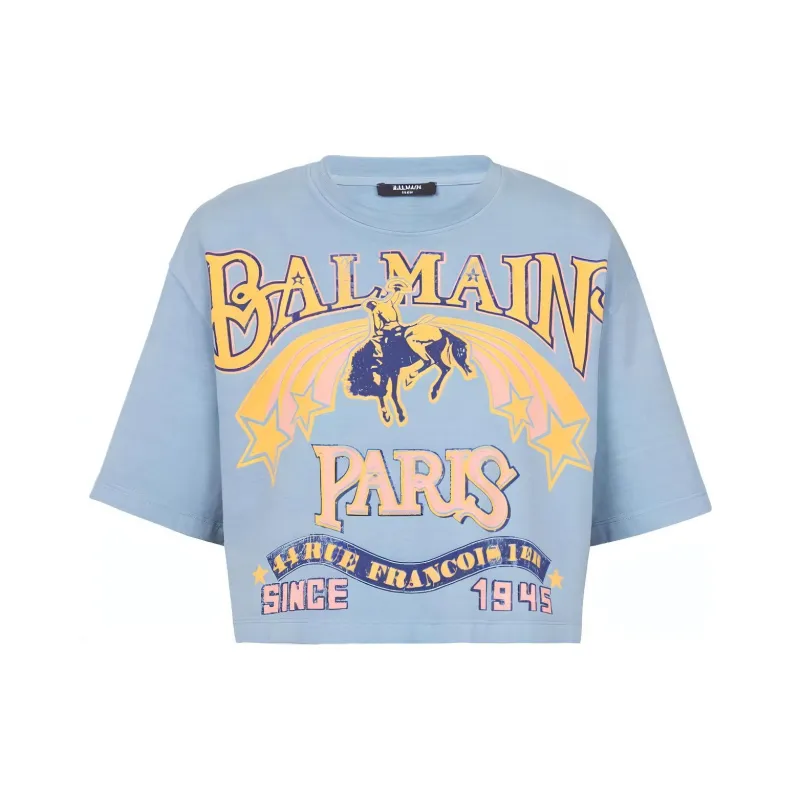 BALMAIN T Shirts Women's Blue-0