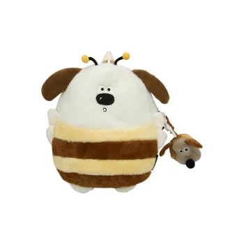 BUBM Plush Backpack Unisex White/Khaki
