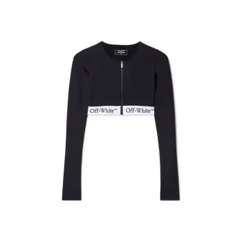 OFF-WHITE Zip-Up Cropped T-Shirt