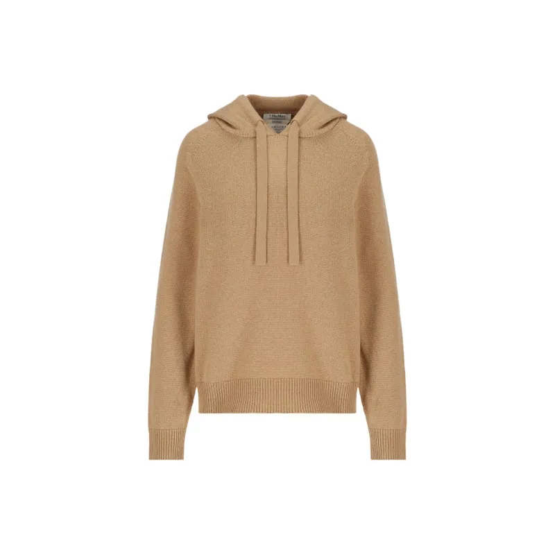 'S MAX MARA Drawstring Knitted Hoodie-0