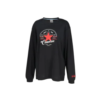 Converse Drop Shoulder Sleeve T Shirt Women's Black