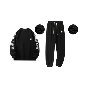BLACK CLOVER Crew Neck Pullover Couple Sweatshirt Set Unisex Black