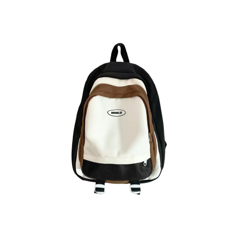 URBAN FOREST Nylon Backpack Unisex Black/Pink/Light Yellow/Light Blue/Jasper-0