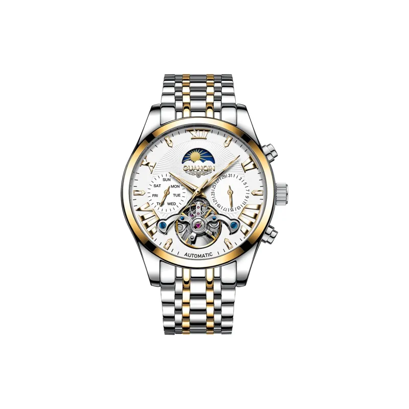 GUANQIN Ruidong Collection Automatic Mechanical Movement Steel Strap Watch Men's Watches White Dial-24