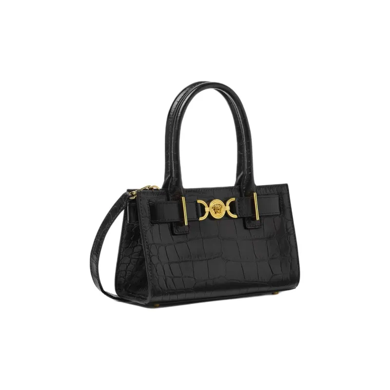 FANSIZHE Medusa '95 Calfskin Tote Bag, Shopping Bag, Shoulder Bag, Crossbody Bag, Handbag Trumpets Women's Black-1