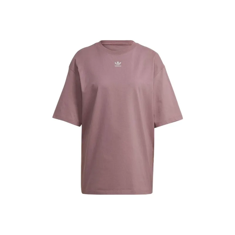 Adidas Drop Shoulder Sleeve T Shirt Women's Cameo Brown Japan Version-0