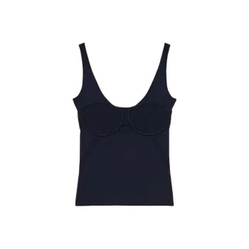 Patrizia Pepe Ribbed Bustier Top