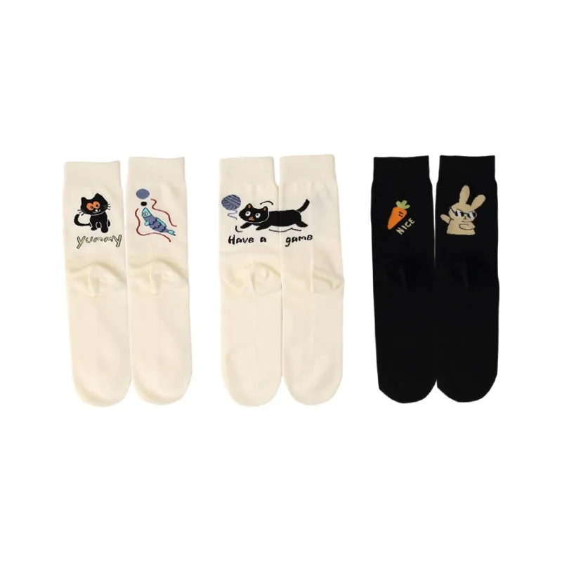 MIIOW Mid Calf Socks Women's 3 Pack-21