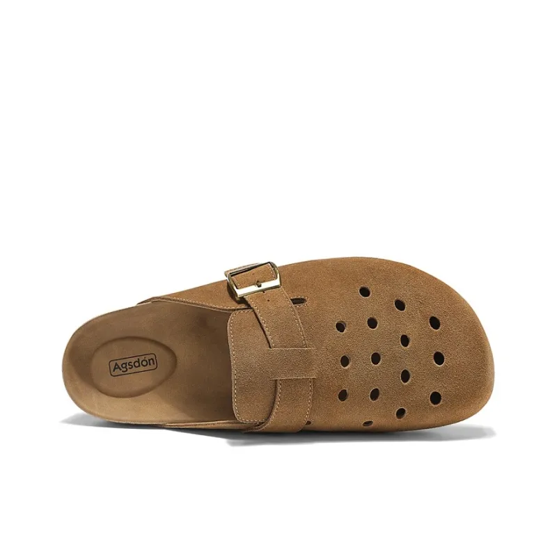 AGSDON Cut Out Slip Resistant Closed Toe Slippers Men's-5