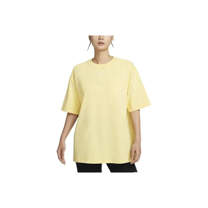 Nike Drop Shoulder Sleeve T Shirt Women's Soft Yellow-0