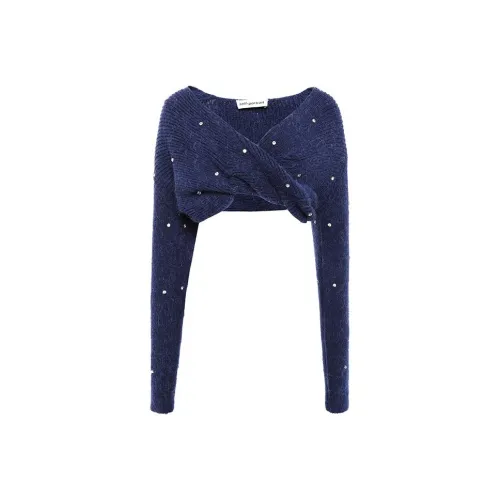 Self portrait Sweater Women's Navy Blue