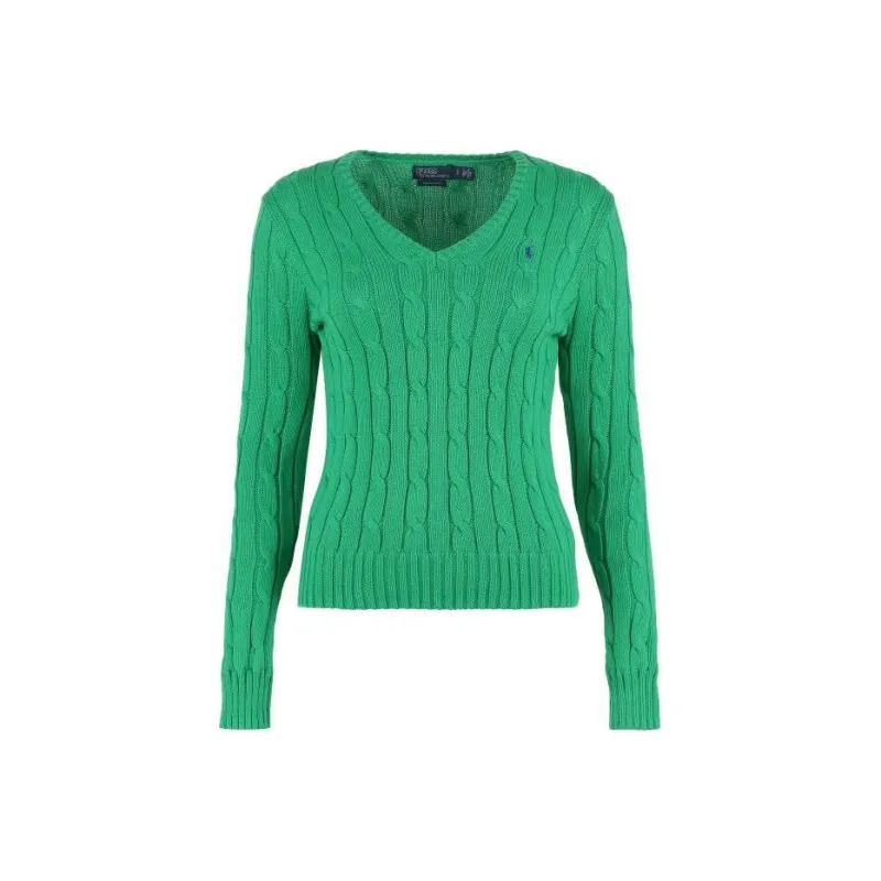 Polo Ralph Lauren Kimberly Cable Knitted V Neck Jumper-0