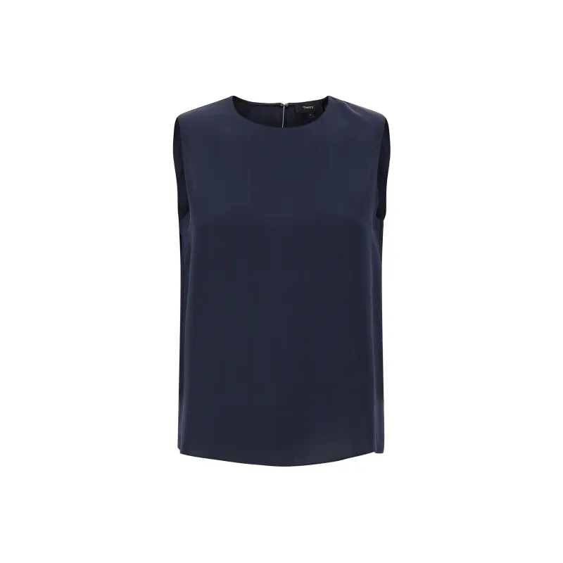 THEORY Modern Crewneck Sleeveless Top-0