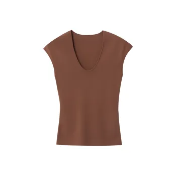 CHARM PICK Leg-of-Mutton Sleeve T-Shirt Women's Coffee