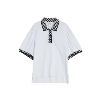 DEER AND FLYER T-Shirts Women's Black White Checkerboard