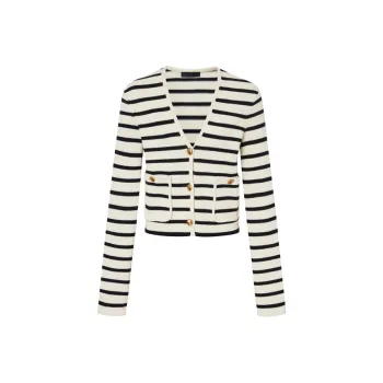 MOCO Sweater Women's Blue White Stripes Color