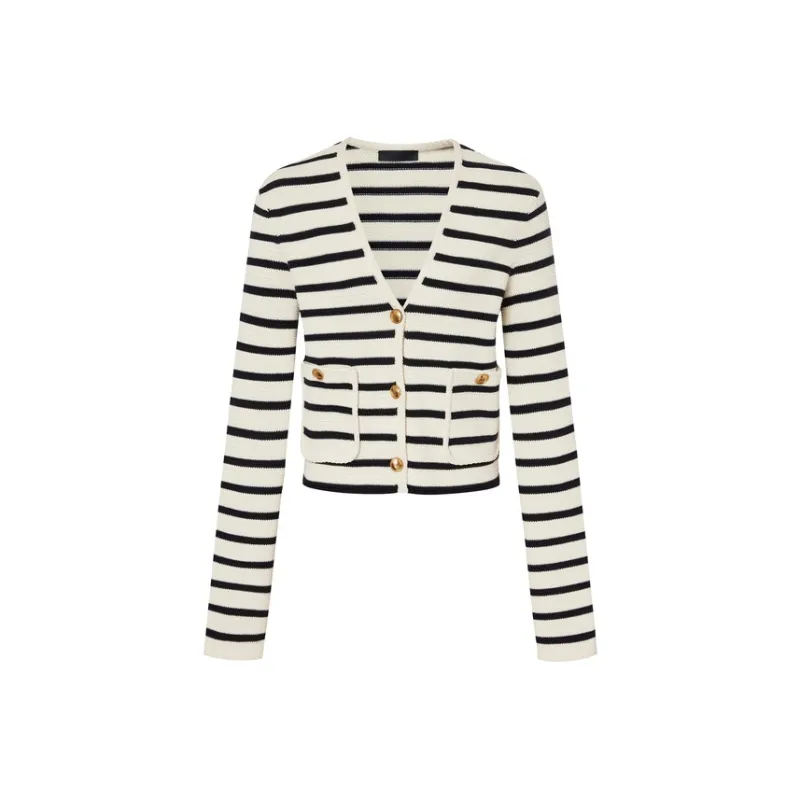 MOCO Sweater Women's Blue White Stripes Color-0