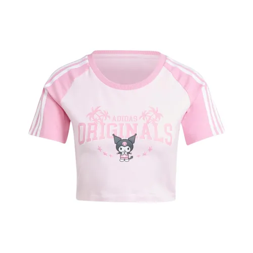 Adidas Originals x Hello Kitty/ Raglan Sleeve T Shirt Women's Clear Pink