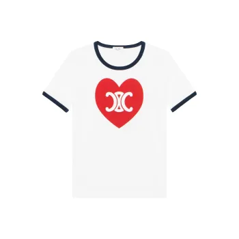 CELINE Heart Triomphe T shirt In Cotton Jersey