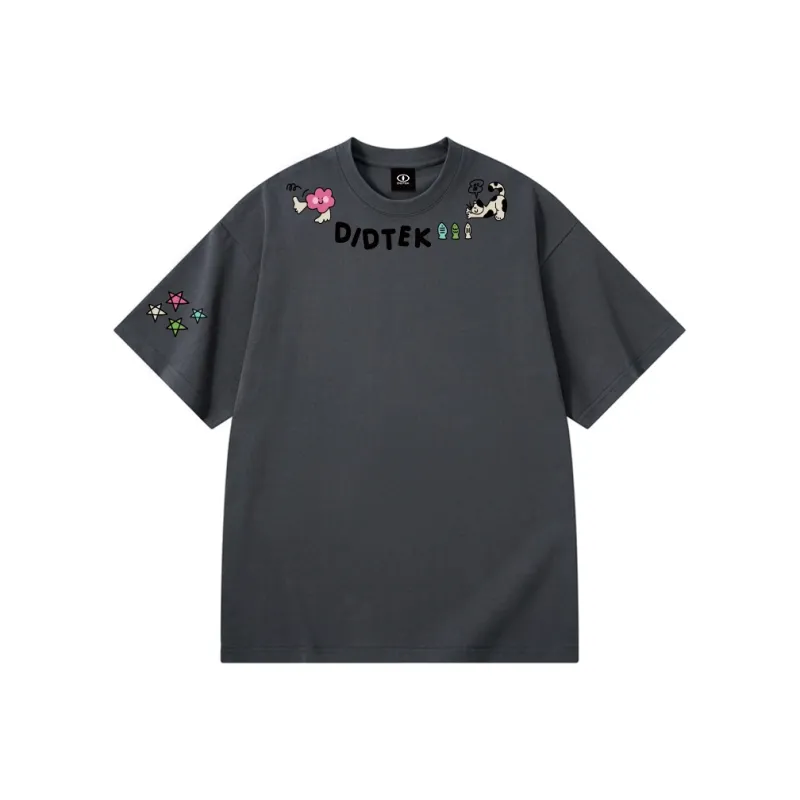 DIDTEK Drop Shoulder Sleeve Short Sleeved T Shirts Unisex-2