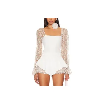 FREE PEOPLE × Intimately FP Gimme Butterflies Collaboration T-Shirt Women's White