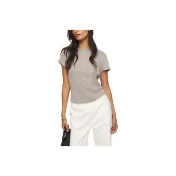 REFORMATION T Shirt Women's Heather Gray Brown