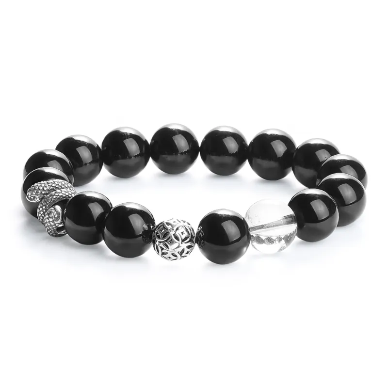 CHINA GOLD Natural Obsidian Bracelets Unisex-0