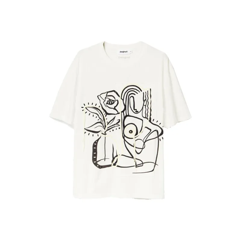 Desigual T Shirts Women's White-0