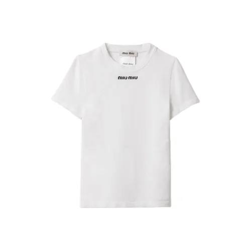 MIU MIU Regular T Schwarz Women's White