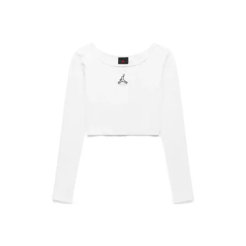 JORDAN Flight Crop Tops Women's White
