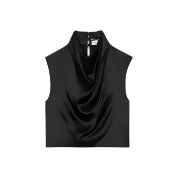 SAINT LAURENT Cowl Back Crop Top