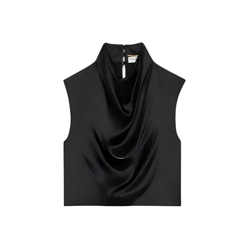 SAINT LAURENT Cowl Back Crop Top-0