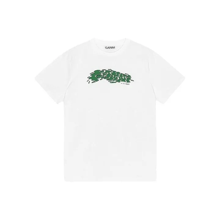 GANNI Women's Future Logo-print T-shirt 'Bright White'-0