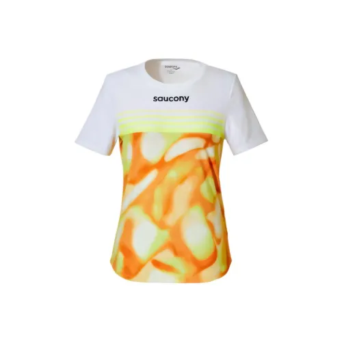 Saucony Regular T Shirt Women's Orange Yellow Mixed Color