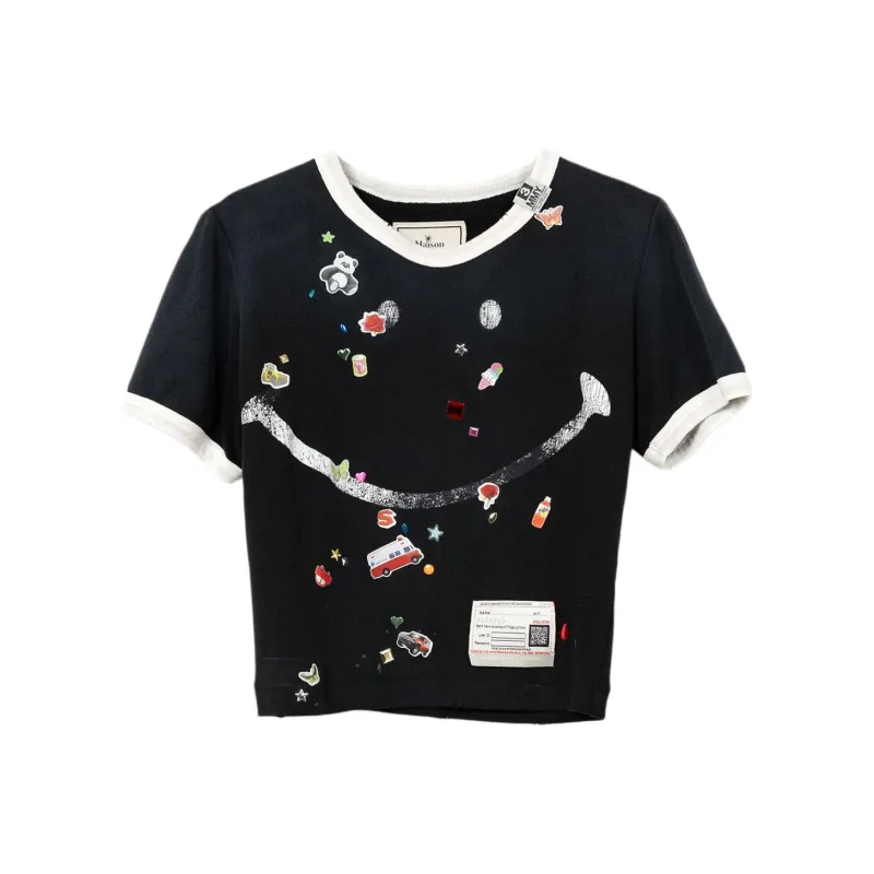 Maison Mihara Yasuhiro Smiley face Print T shirt-0