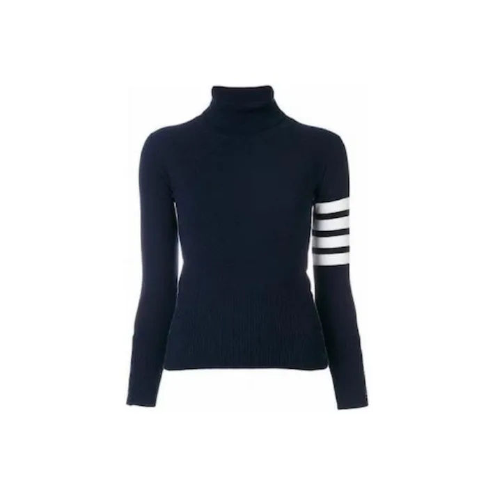 THOM BROWNE Striped Turtleneck Sweater-0