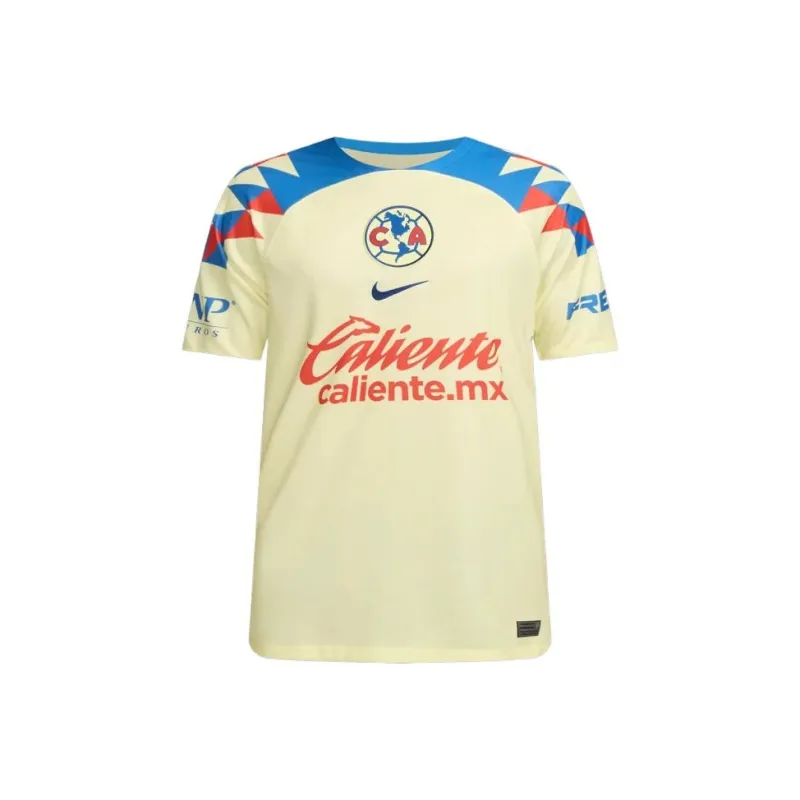 Nike Club América 2023/24 Stadium Home Soccer Jerseys Men's Lemon Chiffon/Crown Blue Raven-0