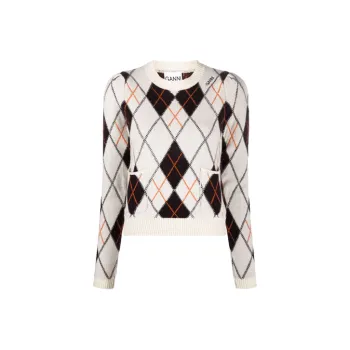 GANNI FW21 Fitted Sweater Women's White