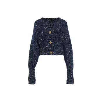 BESIONIA FW24 Sweater Women's Blue Pattern