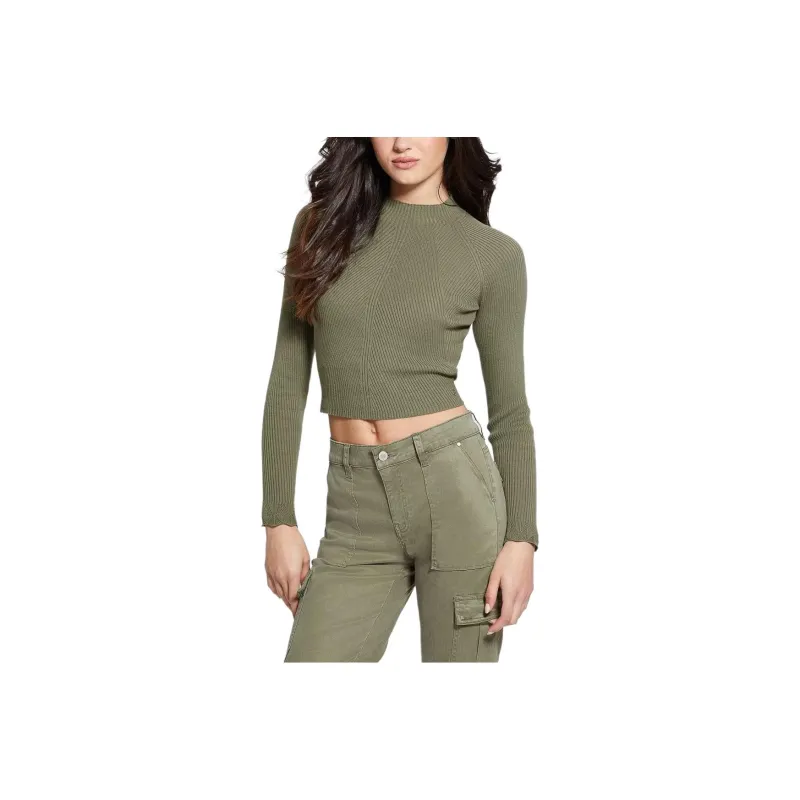 GUESS Eco Marie Open Back Sweater Top Sweater Women's Green-0