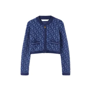 PALM ANGELS Monogram jacquard Zip up Cardigan