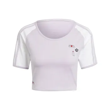 Adidas Originals x X Mickey Mouse SS24 Raglan Sleeve T Shirt Women's Silver