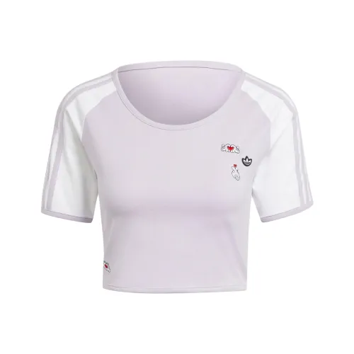 Adidas Originals x X Mickey Mouse SS24 Raglan Sleeve T Shirt Women's Silver