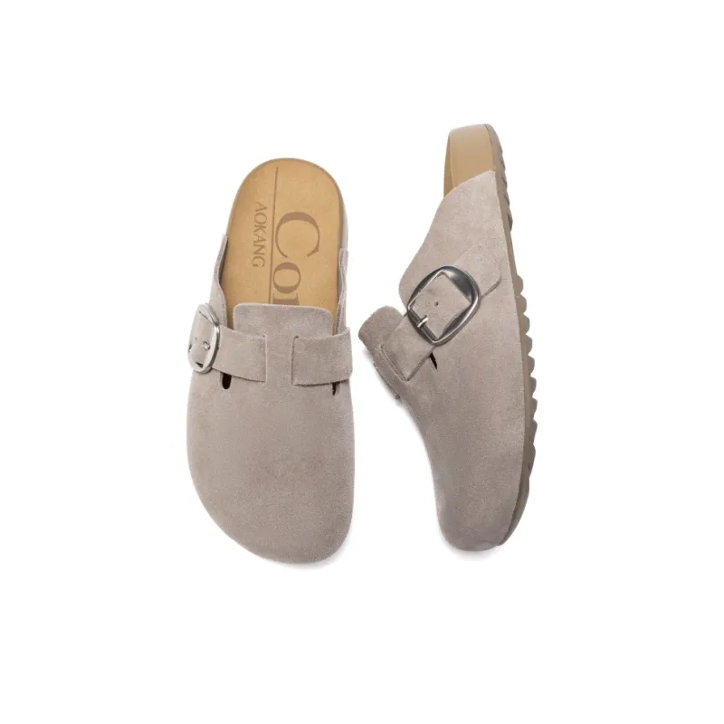 AOKANG Closed Toe Slippers Women's Gray-4