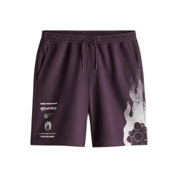 H&M Casual Shorts Men's Dark Purple/Rick And Morty