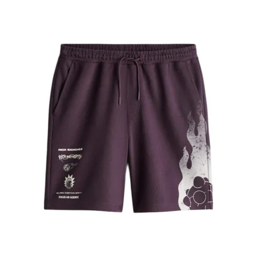 H&M Casual Shorts Men's Dark Purple/Rick And Morty